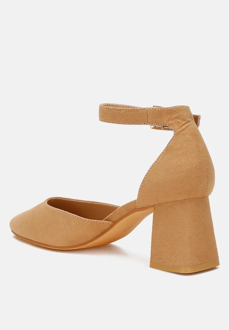 Microfiber Block Heel Sandals by RUW