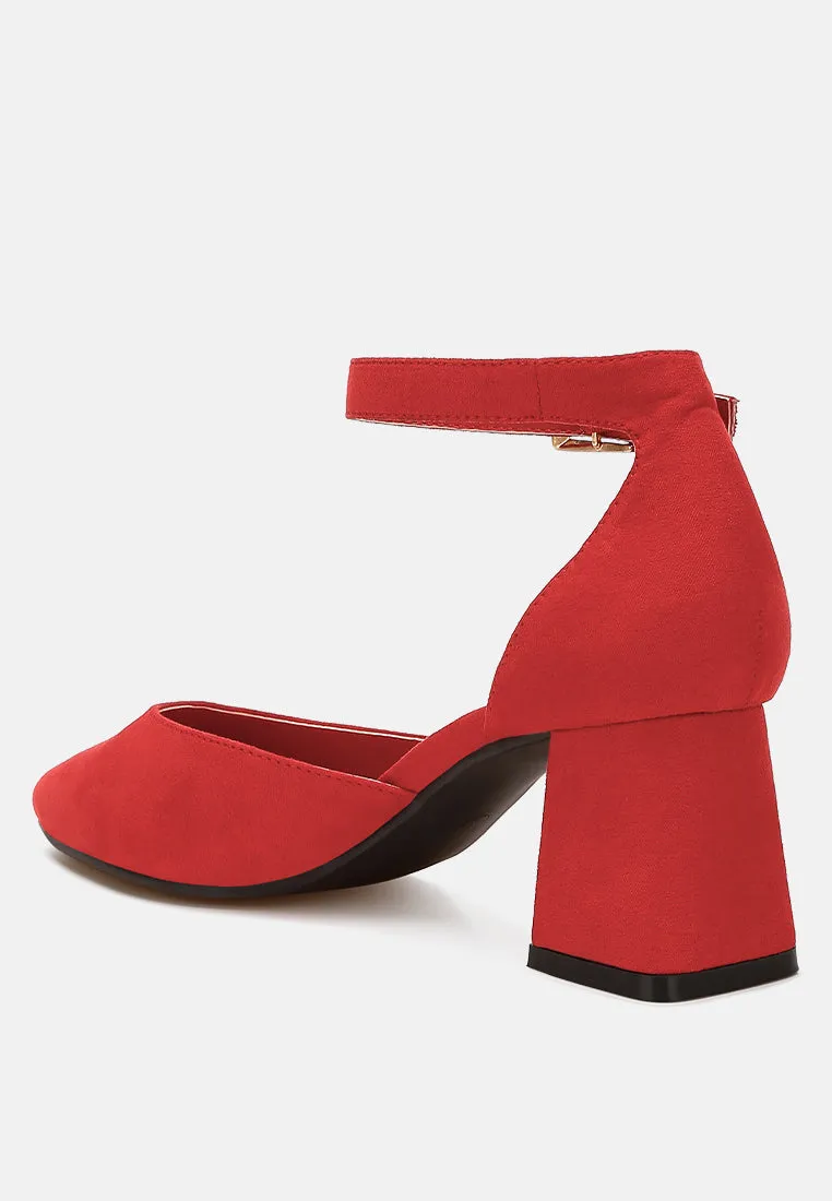 Microfiber Block Heel Sandals by RUW