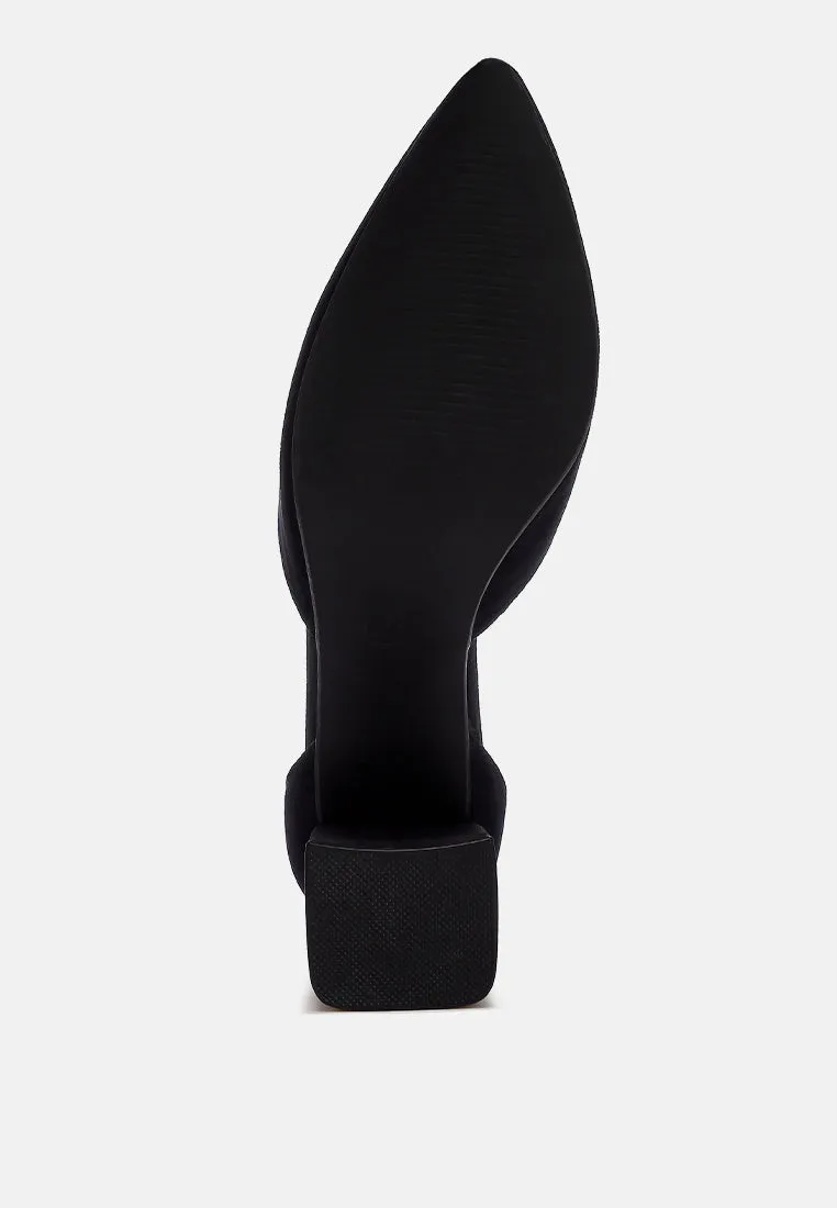 Microfiber Block Heel Sandals by RUW