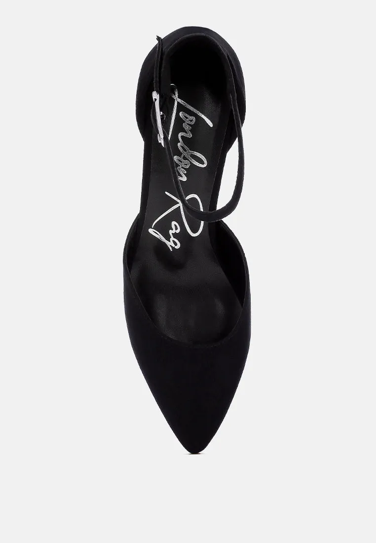 Microfiber Block Heel Sandals by RUW