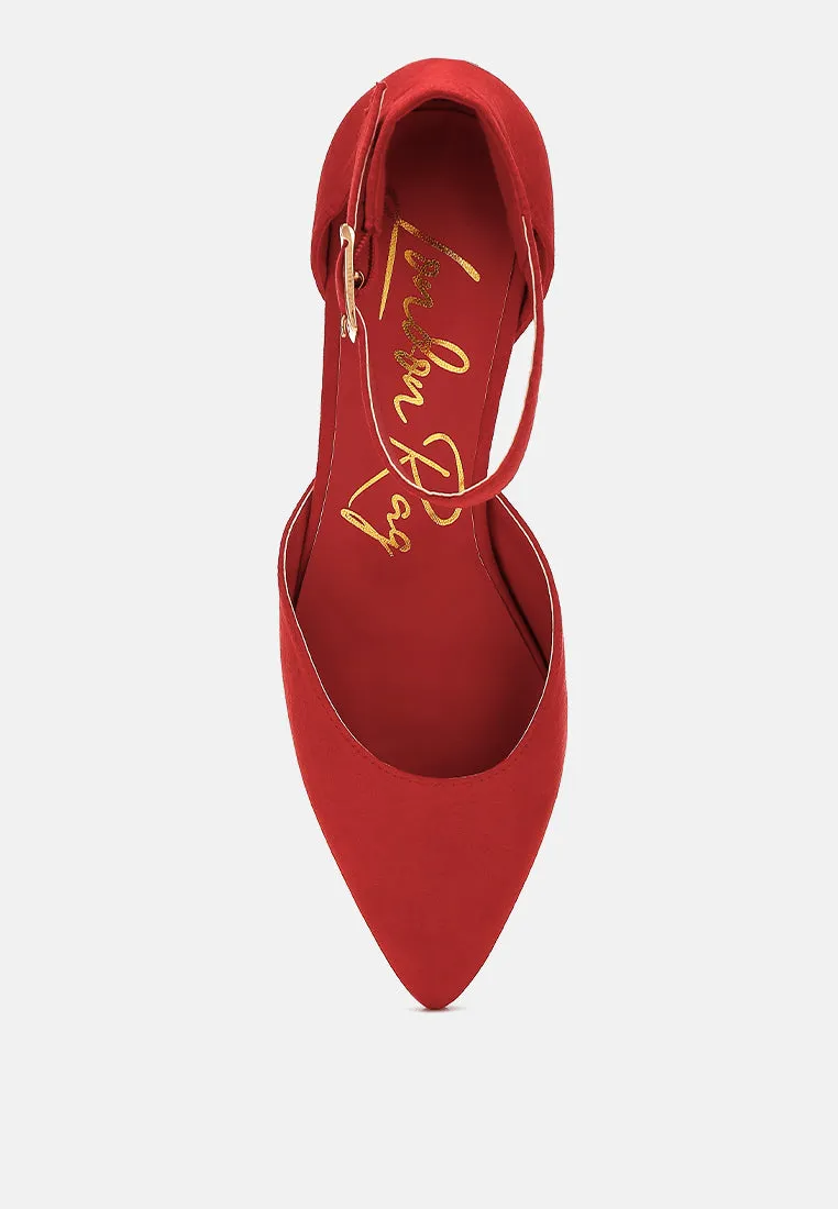 Microfiber Block Heel Sandals by RUW