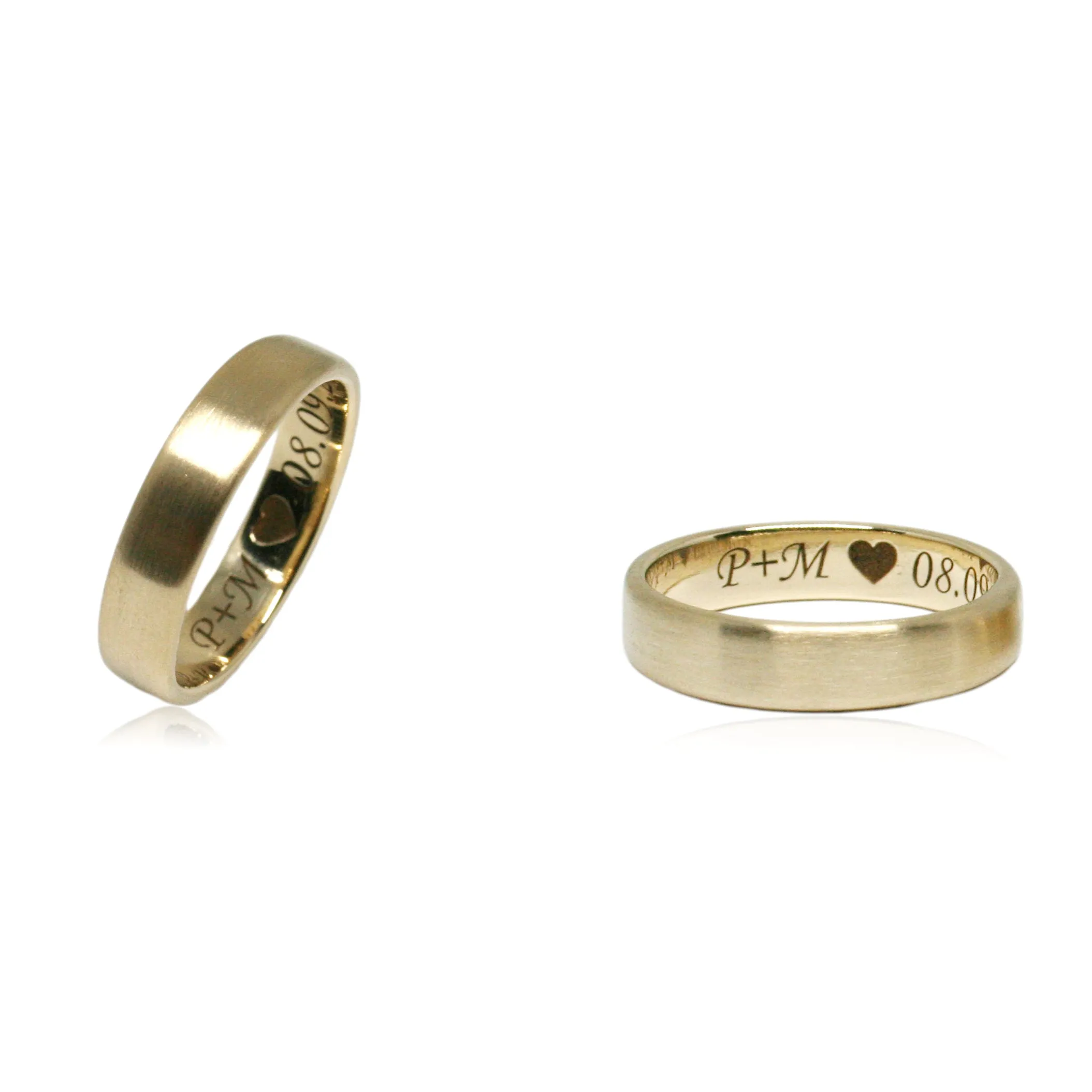 Minimal 14k yellow gold wedding ring