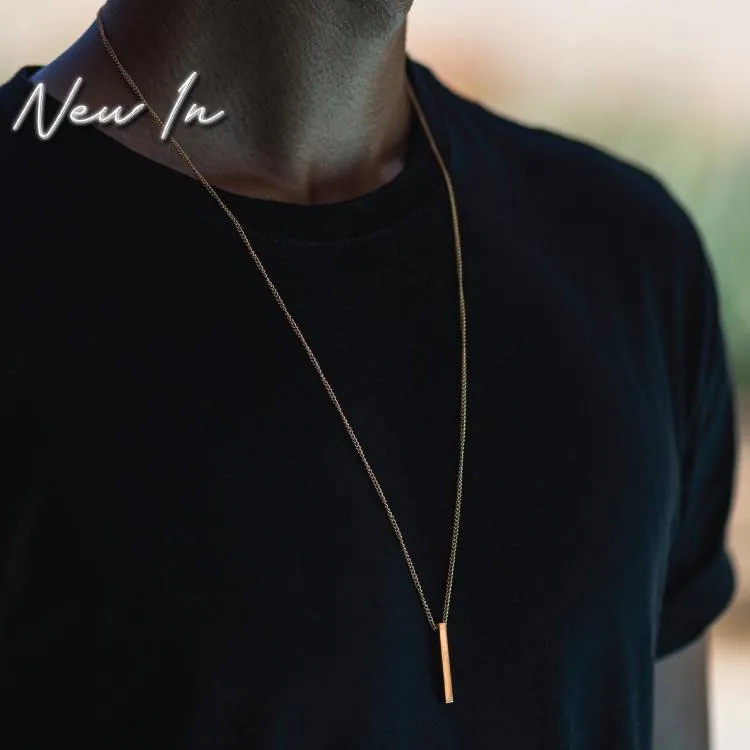 Minimal Bar Necklace (V2) 24K Gold