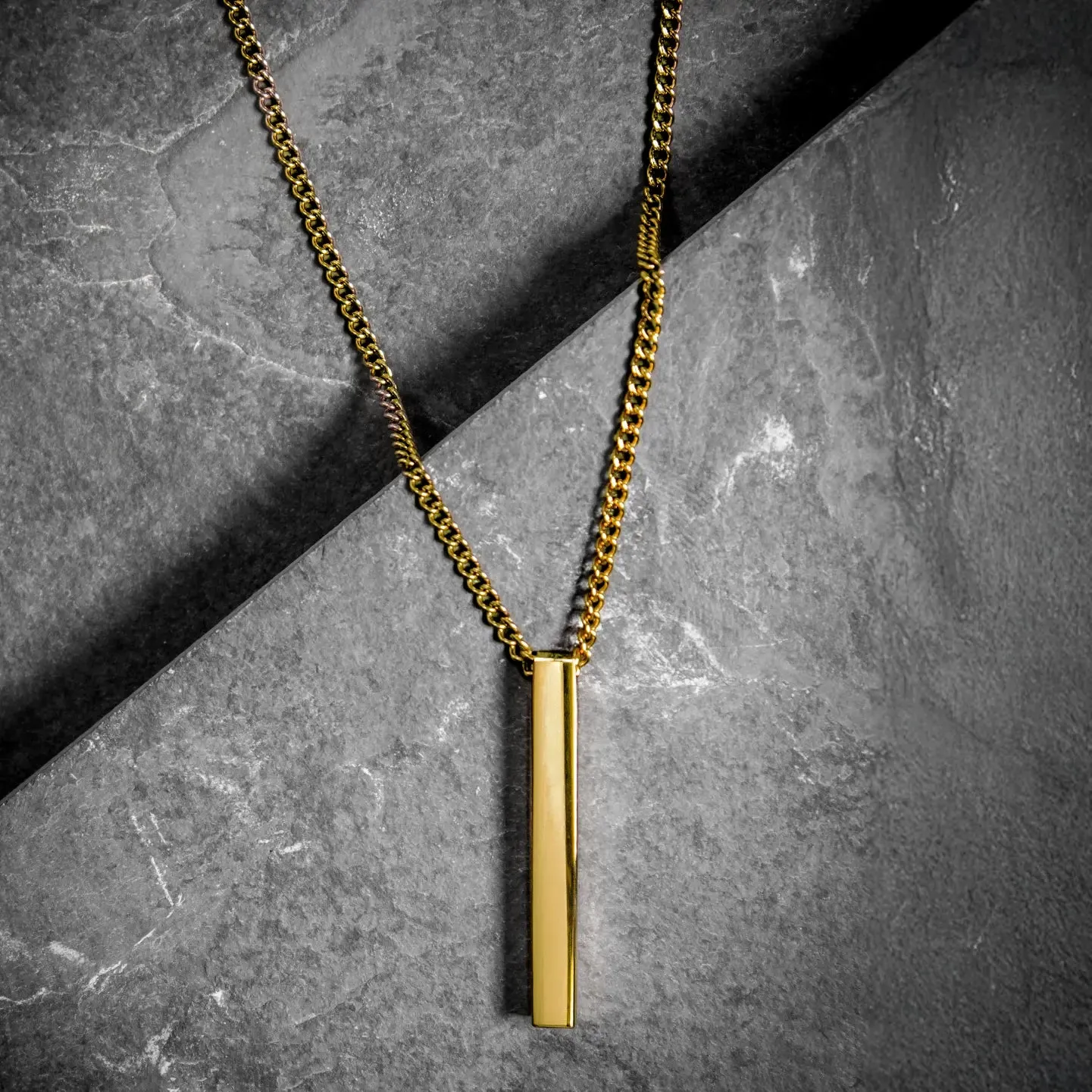 Minimal Bar Necklace (V2) 24K Gold