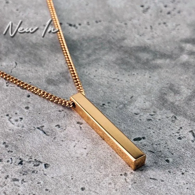 Minimal Bar Necklace (V2) 24K Gold