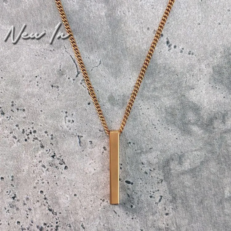 Minimal Bar Necklace (V2) 24K Gold