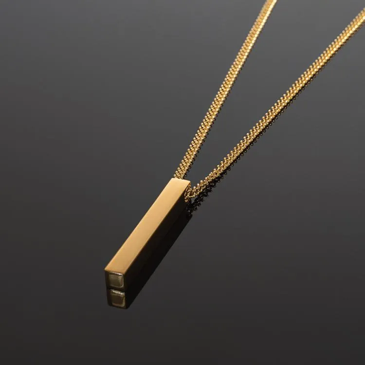 Minimal Bar Necklace (V2) 24K Gold