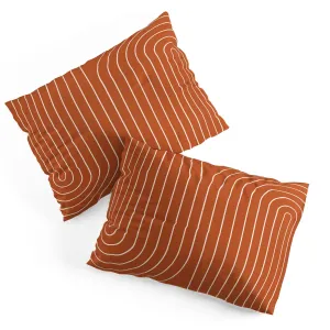 MINIMAL LINE CURVATURE CORAL PILLOW SHAMS