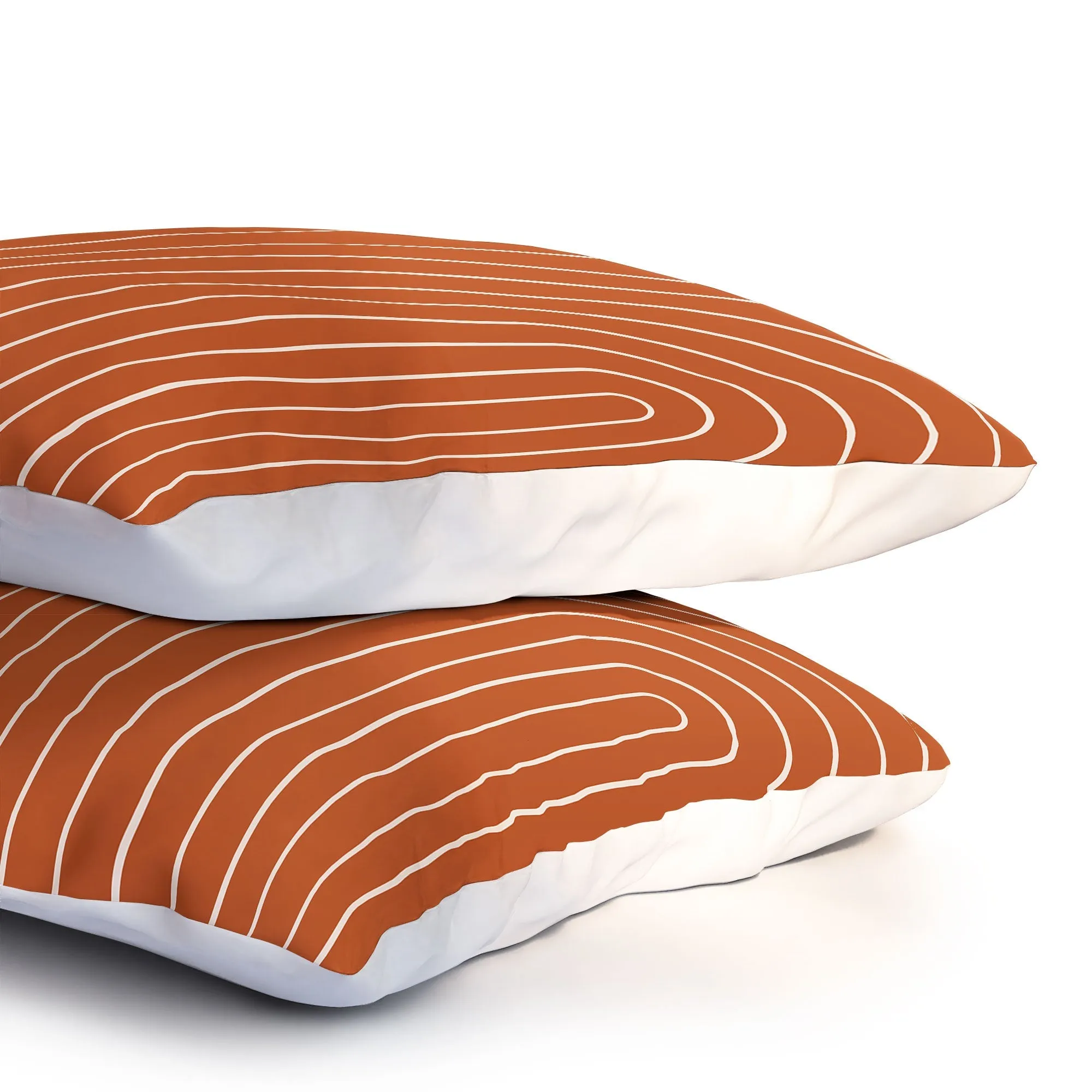 MINIMAL LINE CURVATURE CORAL PILLOW SHAMS