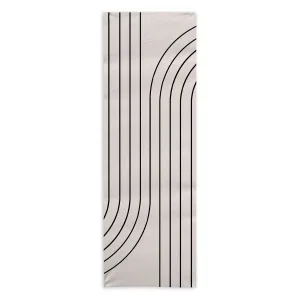 Minimal Line Curvature White Yoga Towel