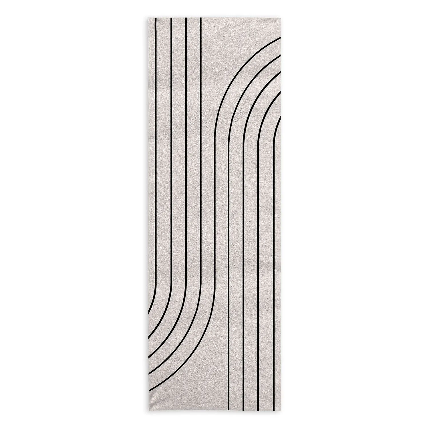 Minimal Line Curvature White Yoga Towel