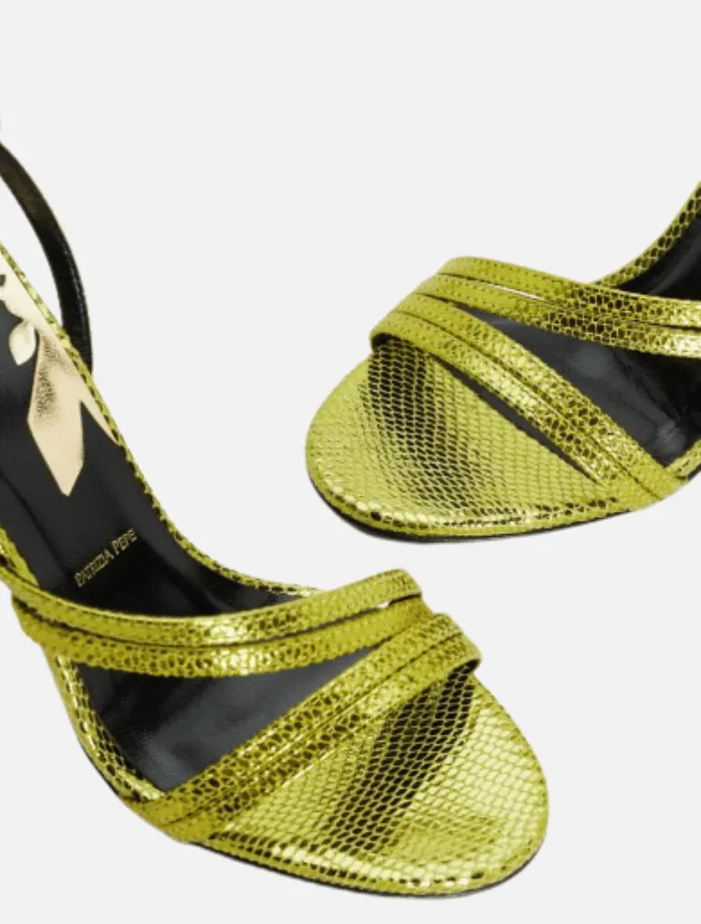 Minimal Shape Heels - Shiny Lime