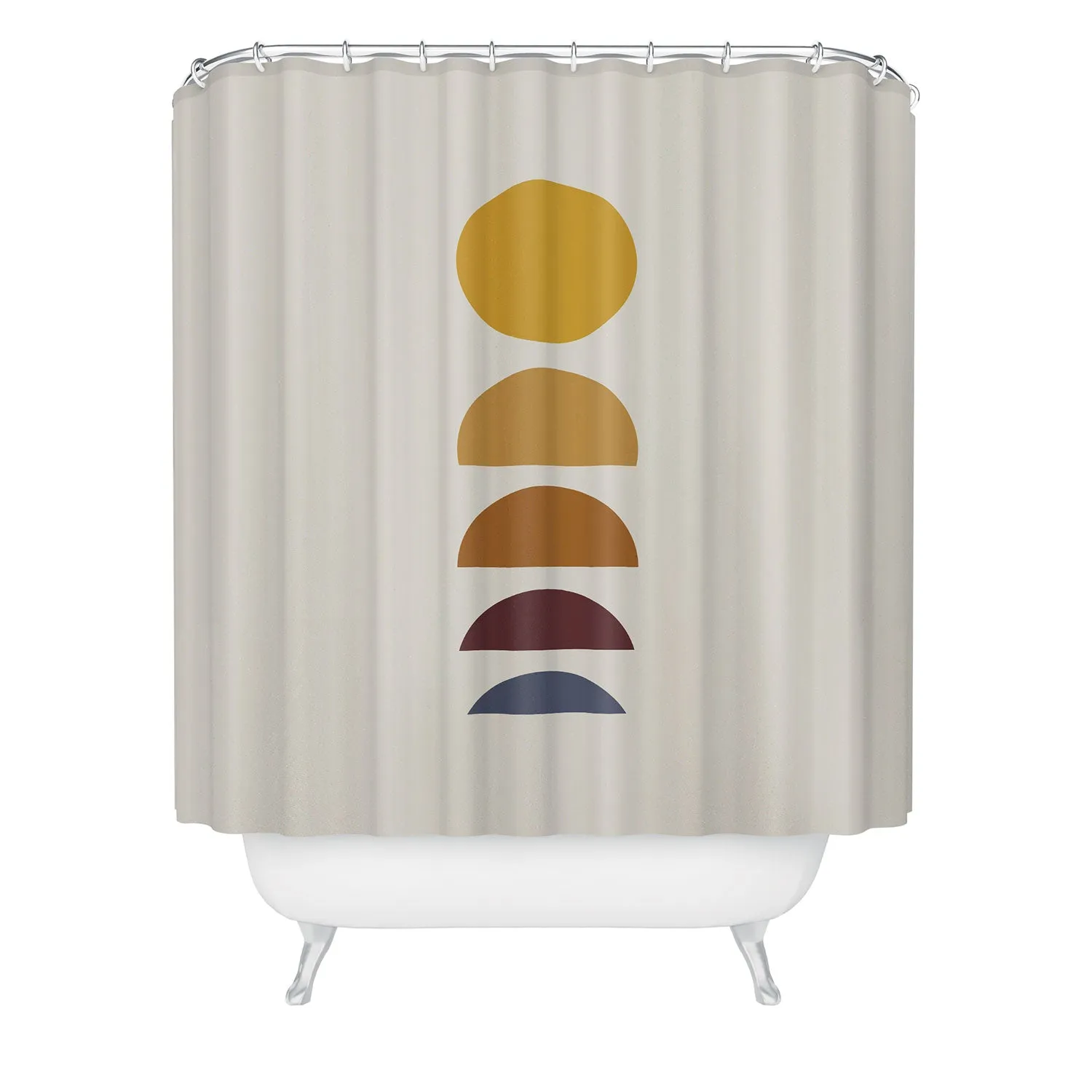 MINIMAL SUNRISE SUNSET I SHOWER CURTAIN