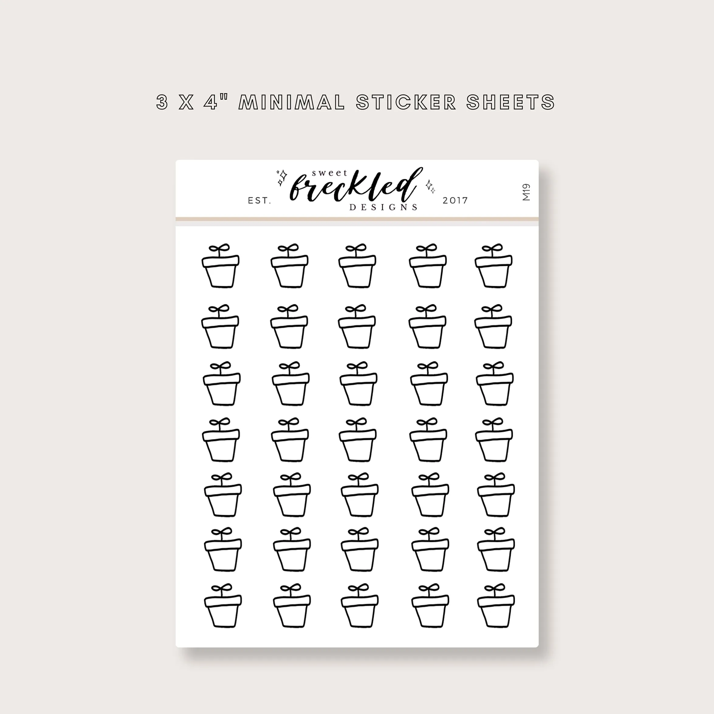 Minimalistic Mini Potted Plant Stickers