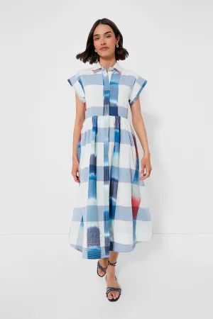 Montauk Blue Belted Shirt Dress