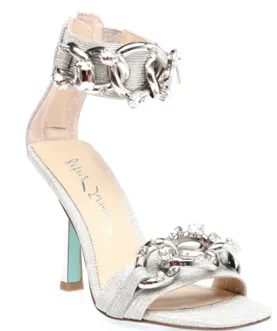 Morea Silver Ankle Strap Heels