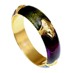 Multicolor Glossy Sunburst Bangle Bracelet