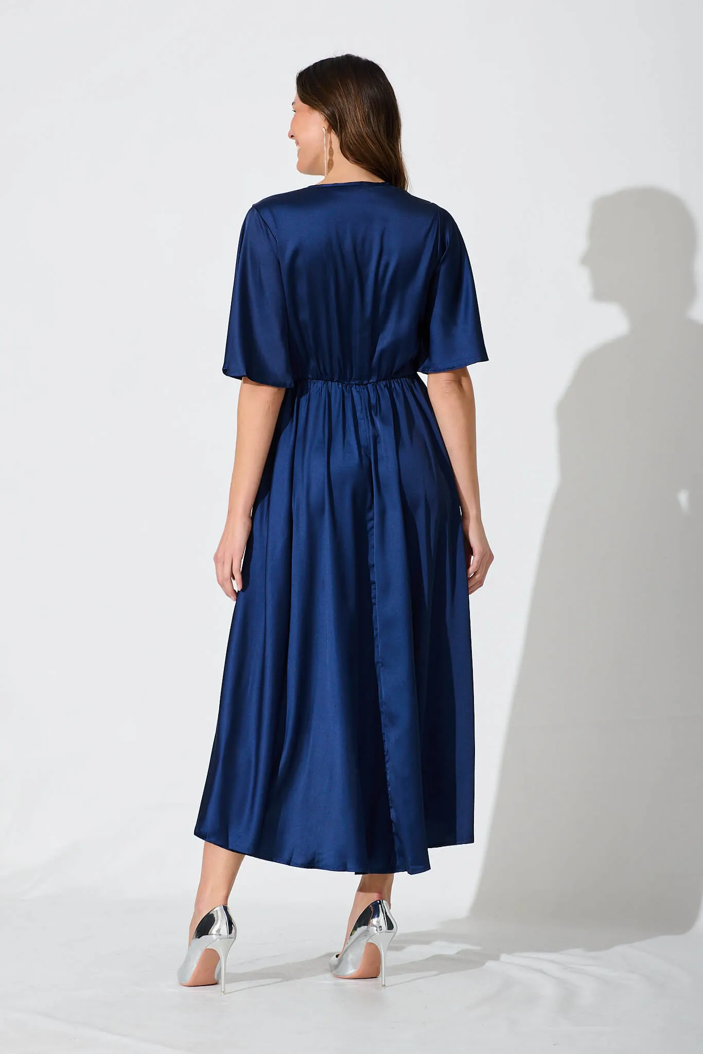 Navy Satin Maxi Dress from Helsinki