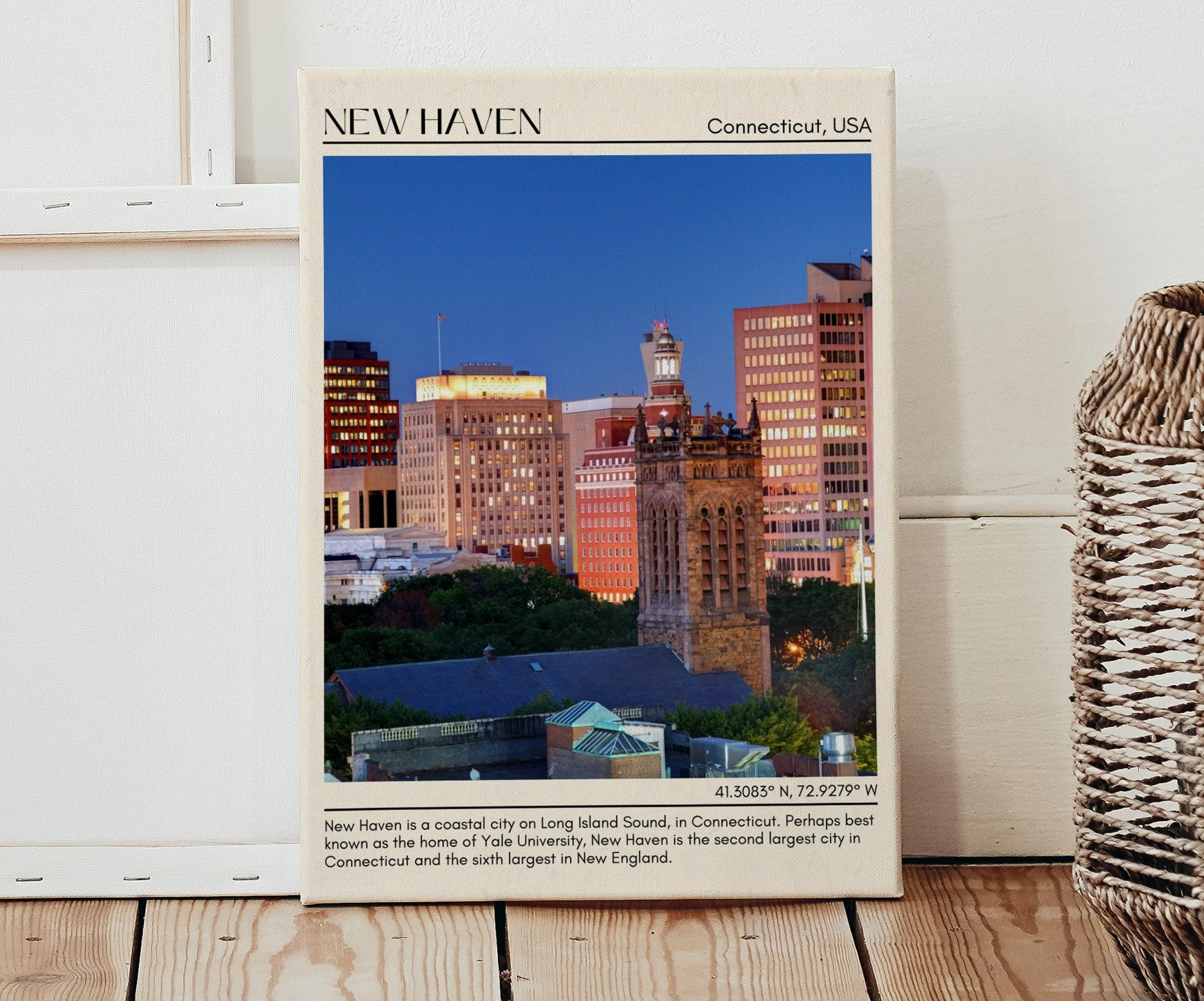New Haven Minimal Wall Art, Connecticut, USA