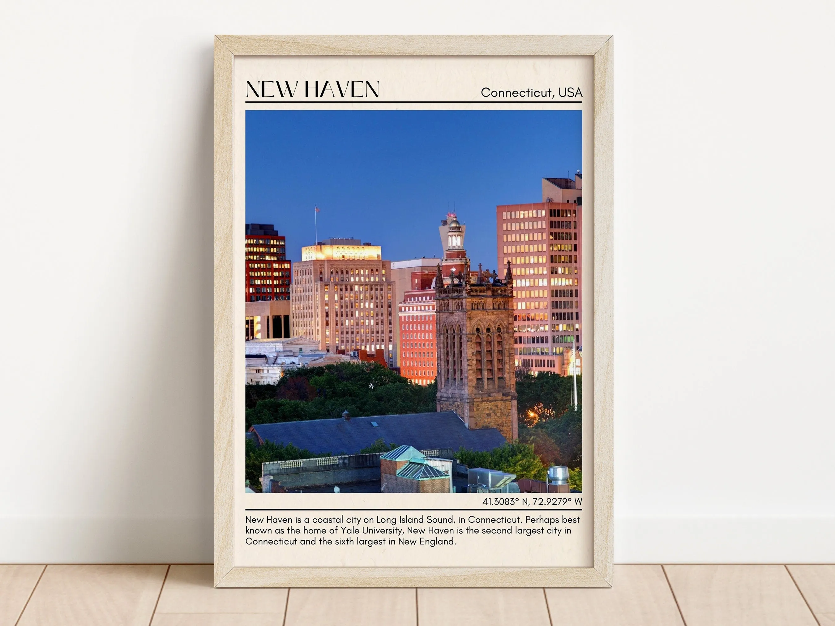 New Haven Minimal Wall Art, Connecticut, USA