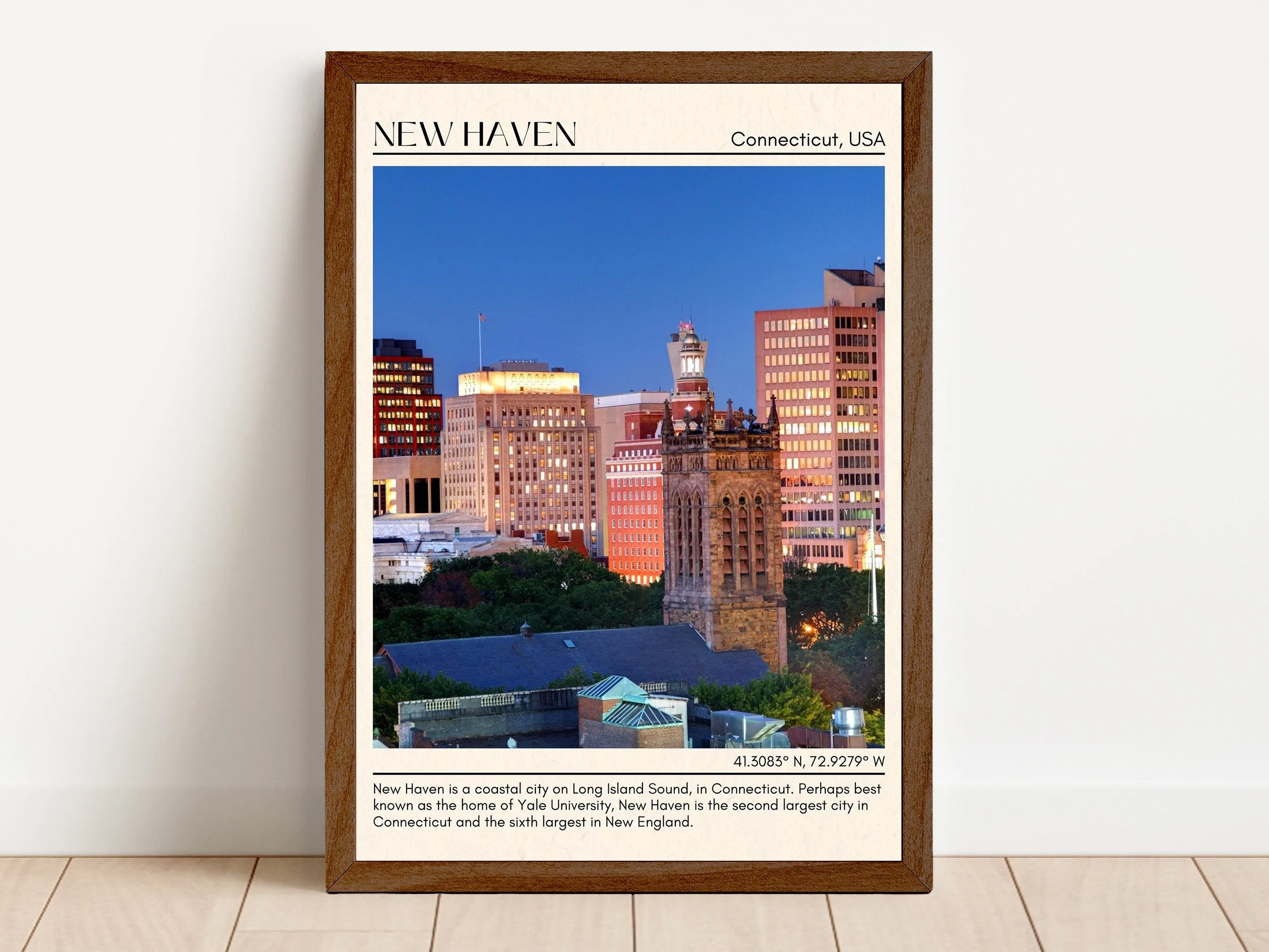 New Haven Minimal Wall Art, Connecticut, USA