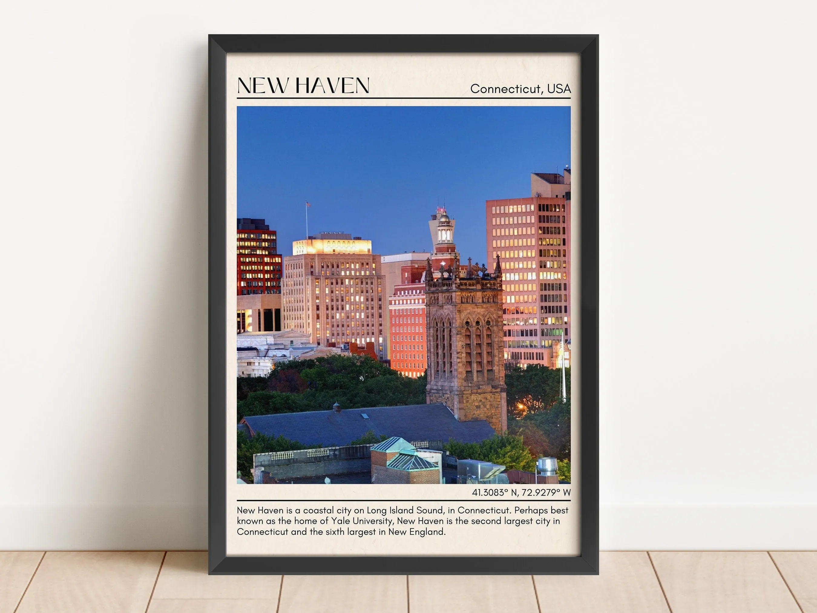 New Haven Minimal Wall Art, Connecticut, USA