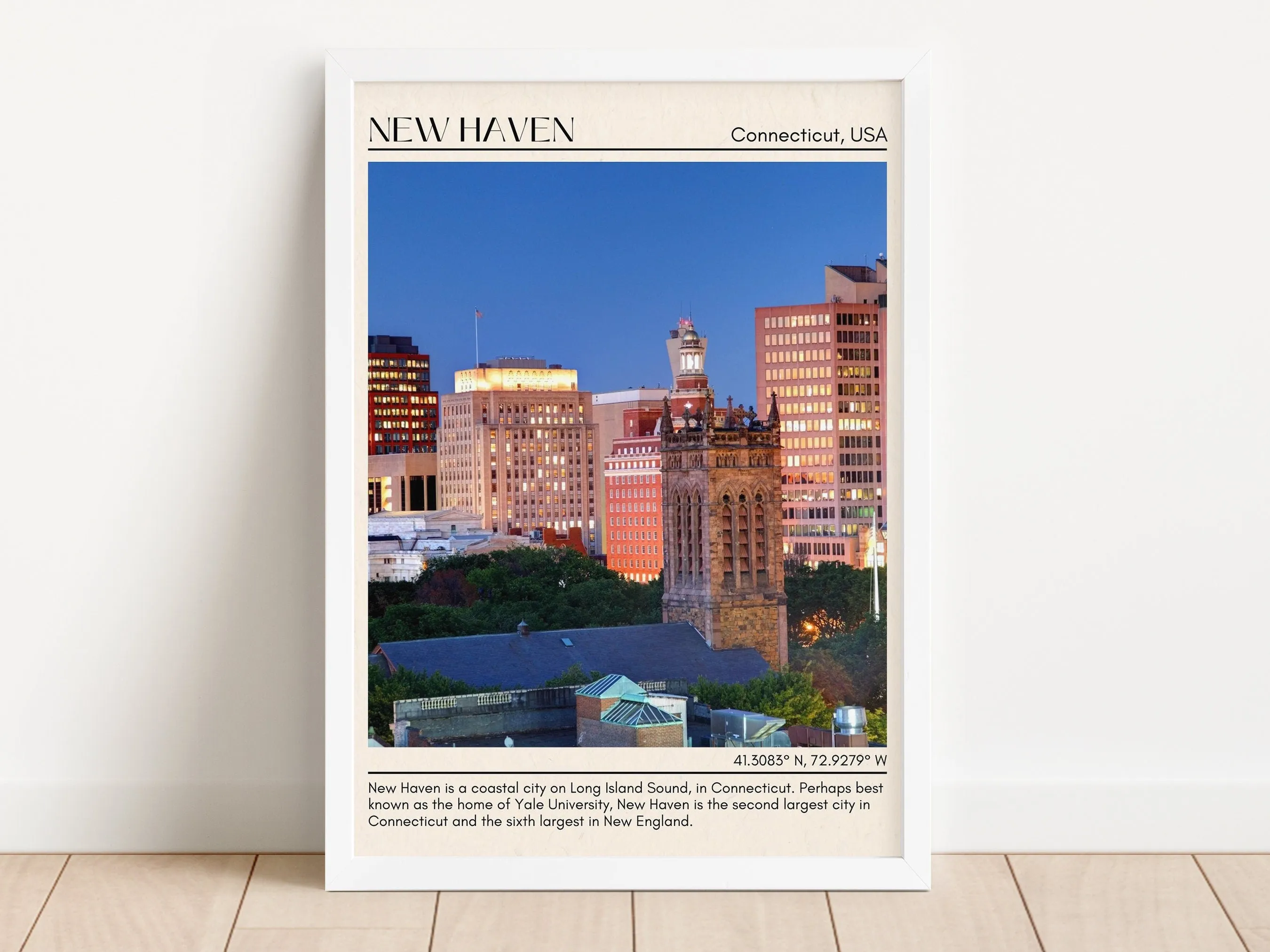 New Haven Minimal Wall Art, Connecticut, USA