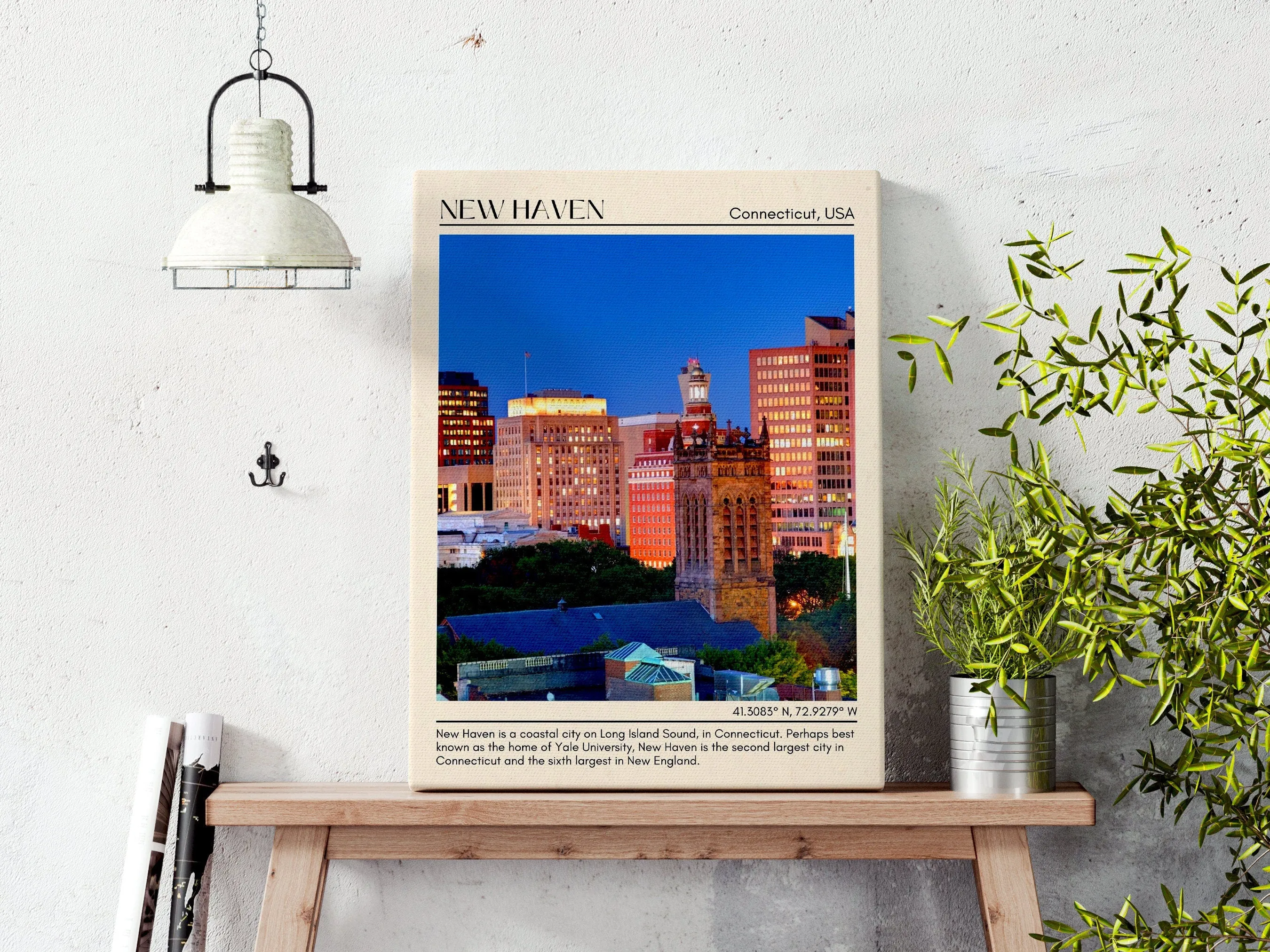 New Haven Minimal Wall Art, Connecticut, USA