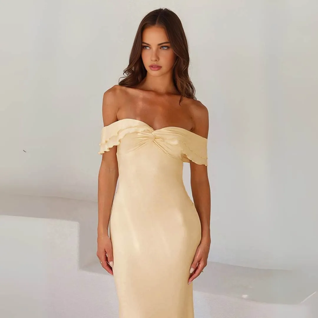 Noelle™ | Off-Shoulder Satin Dress