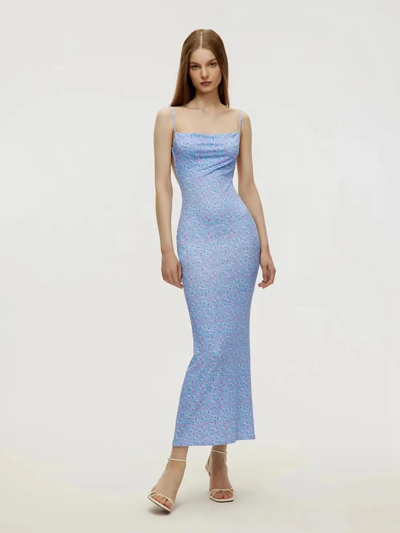 Obsidian Phoenix Long Floral Suspender Dress