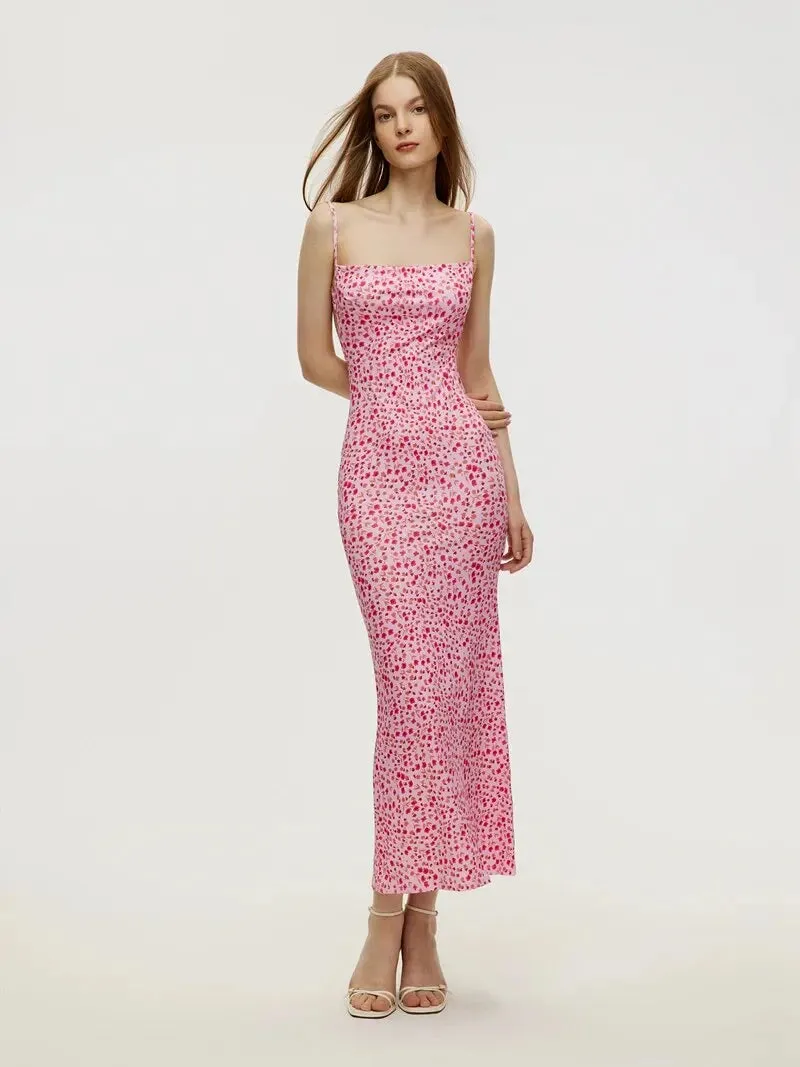 Obsidian Phoenix Long Floral Suspender Dress