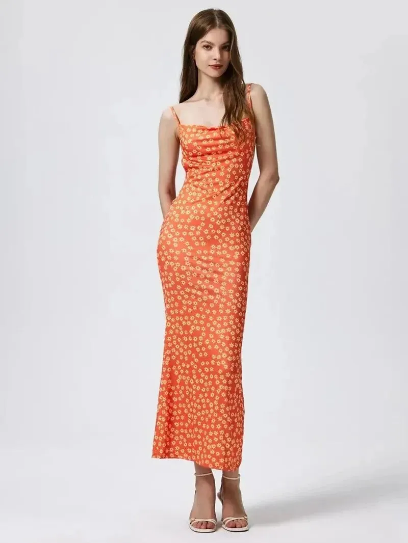 Obsidian Phoenix Long Floral Suspender Dress