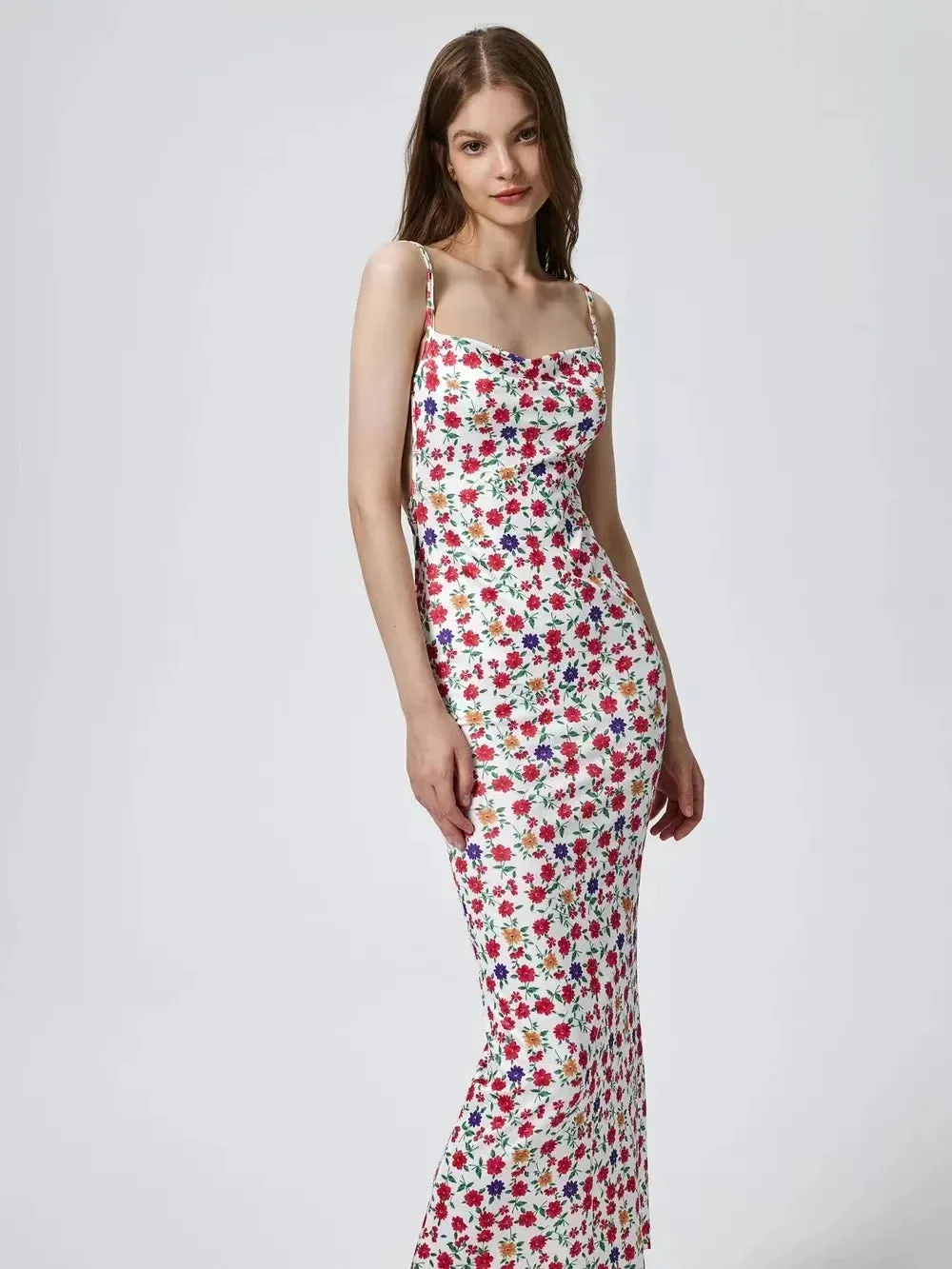 Obsidian Phoenix Long Floral Suspender Dress
