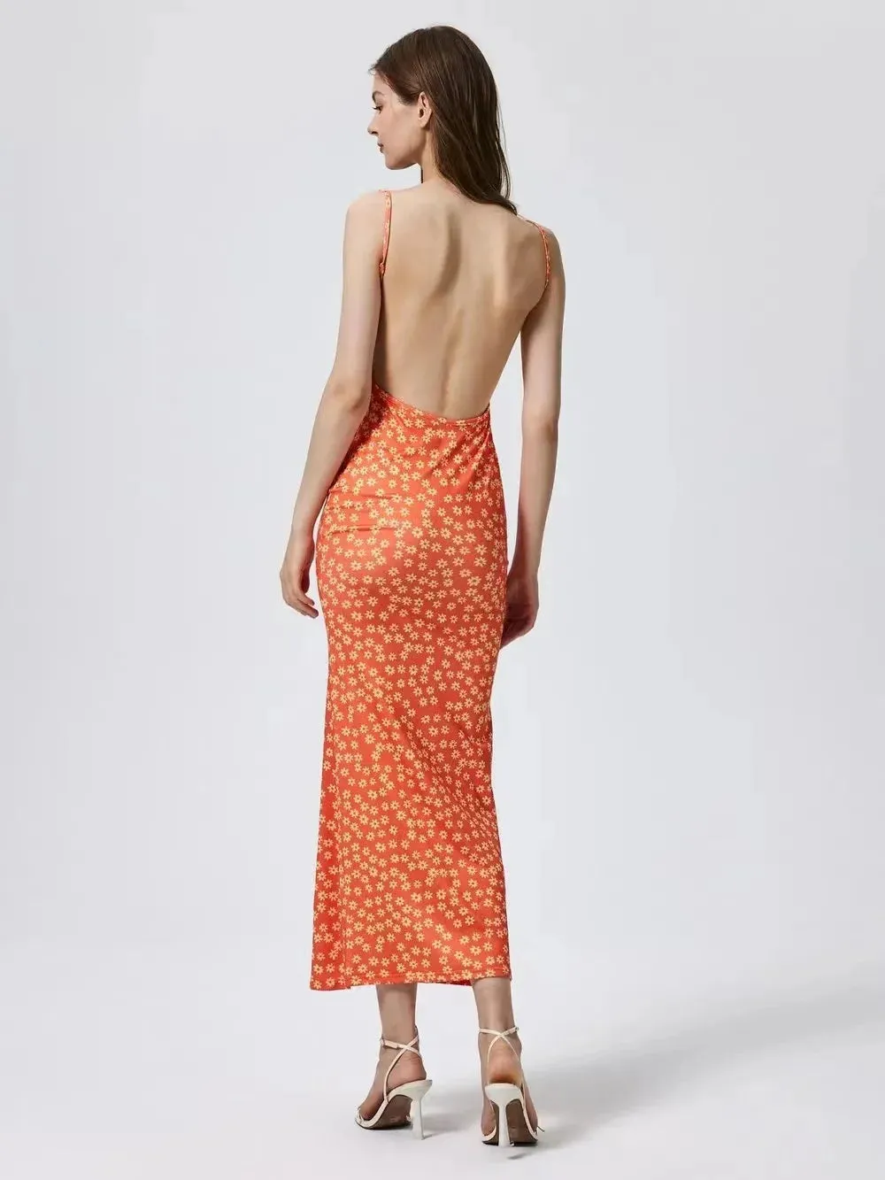 Obsidian Phoenix Long Floral Suspender Dress