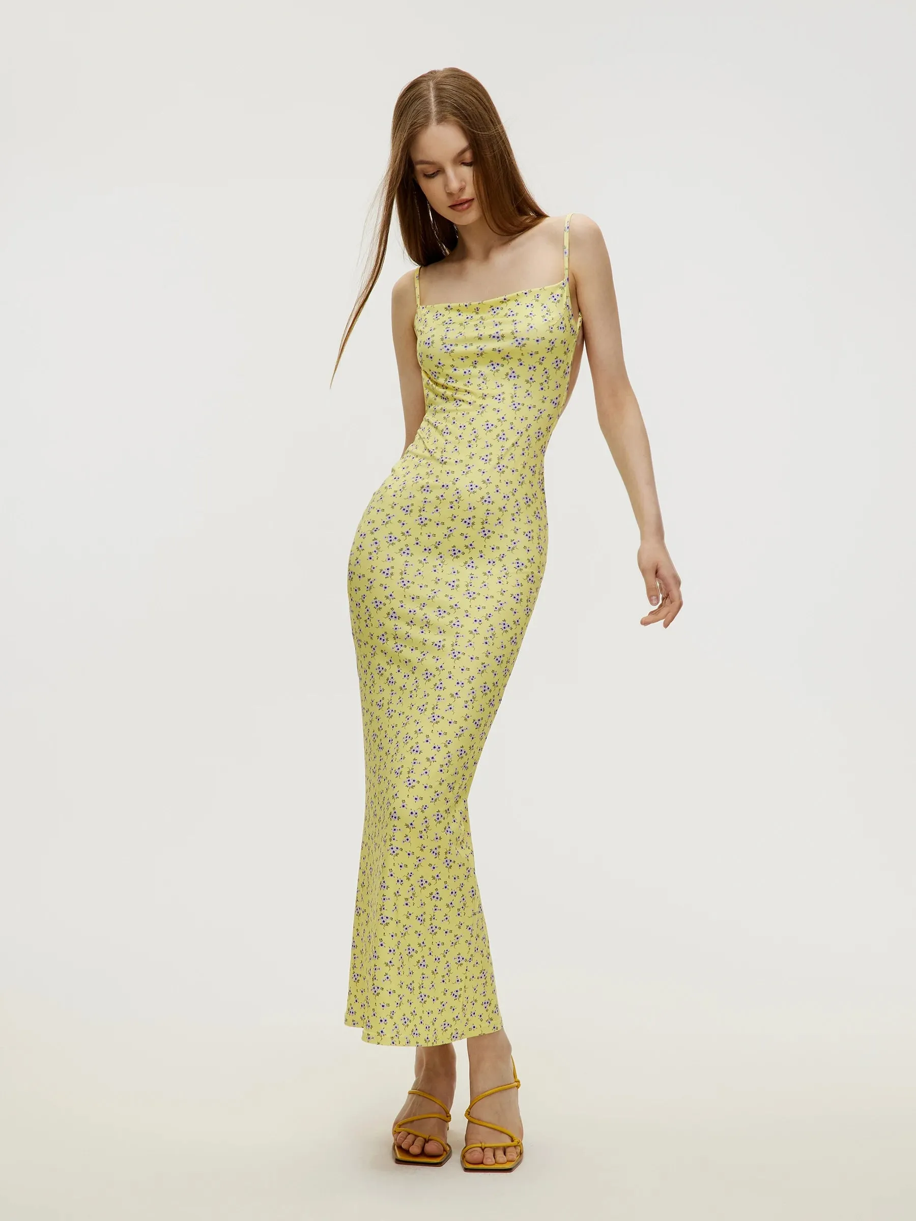Obsidian Phoenix Long Floral Suspender Dress