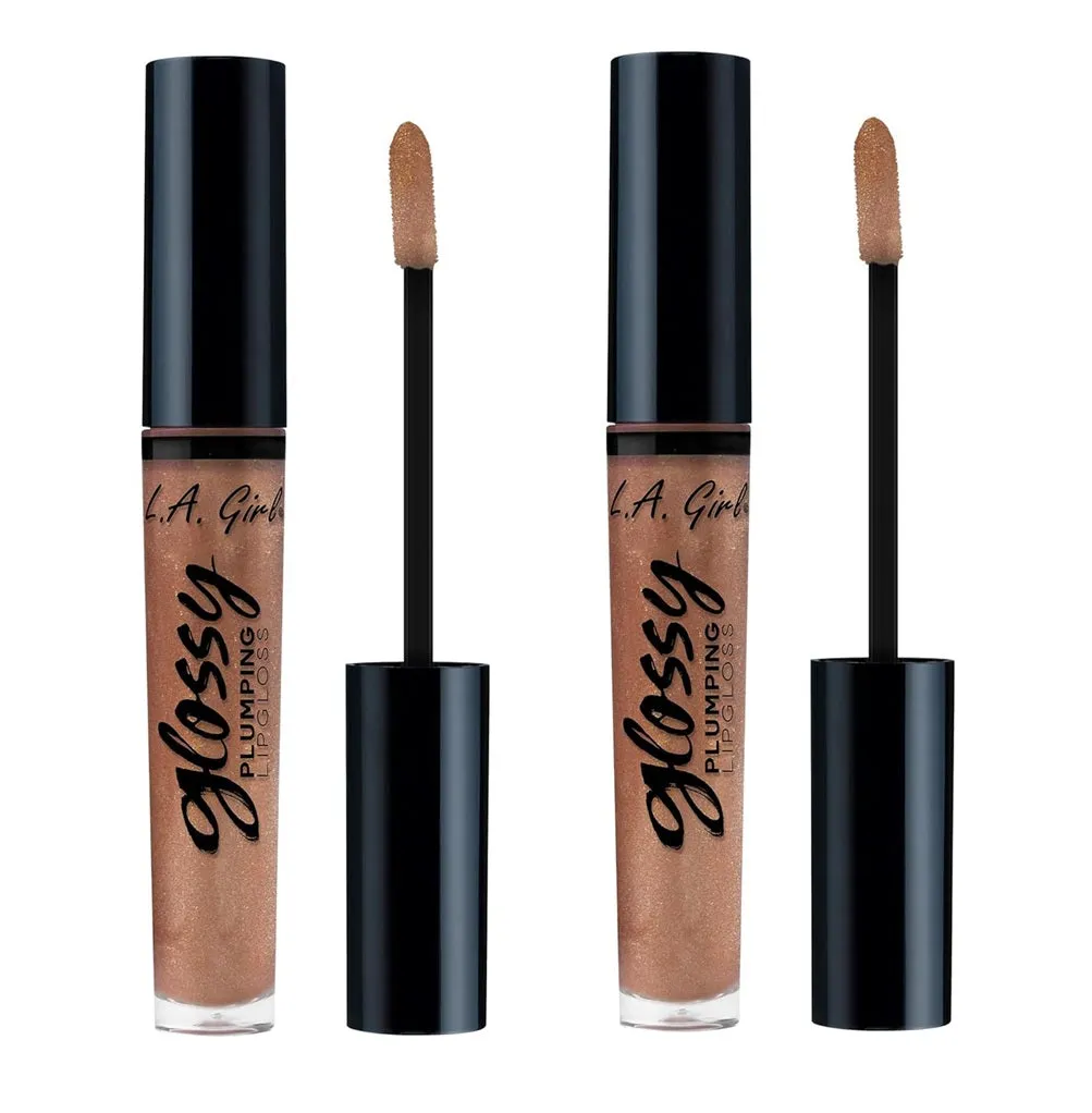 Pack of 2 L.A. Girl Glossy Plumping Lip Gloss, Fancy GLG925
