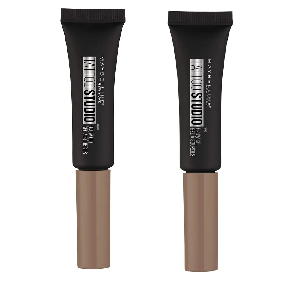 Pack of 2 Maybelline New York Tattoo Studio Waterproof Brow Gel, Soft Brown 255