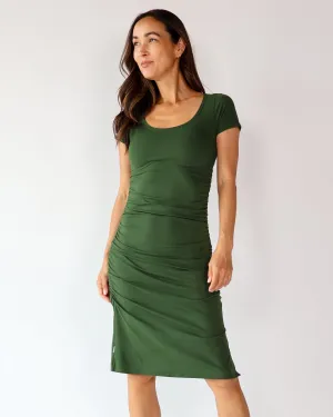 Packable Roam T-Shirt Dress in Kyoto Green