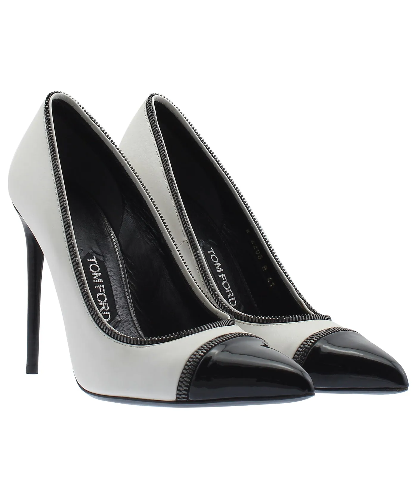 Pointed Cap Toe Patent Leather Pumps