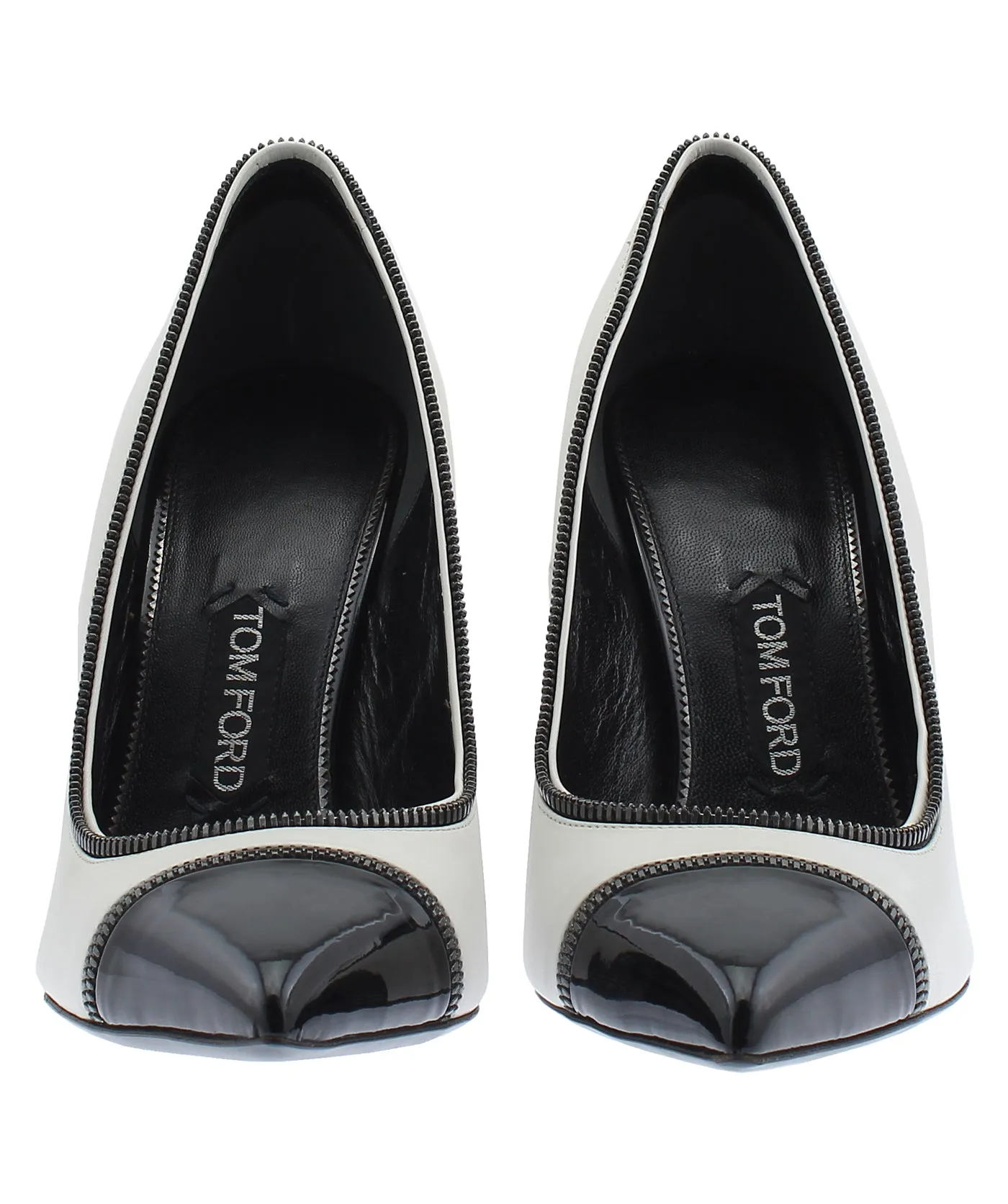 Pointed Cap Toe Patent Leather Pumps