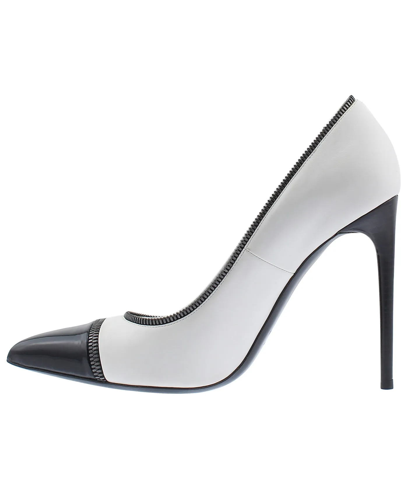 Pointed Cap Toe Patent Leather Pumps