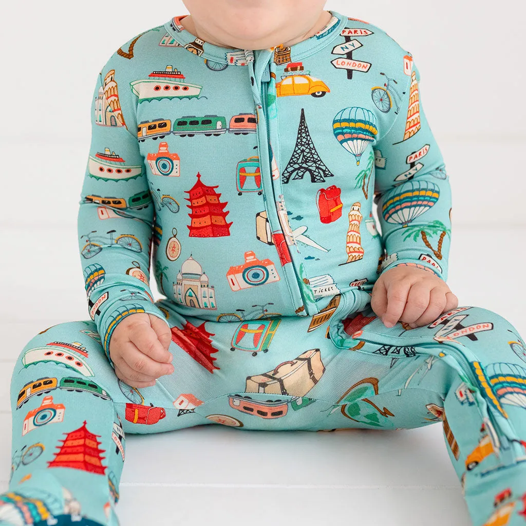 Posh Peanut Around the World Footie with Zipper