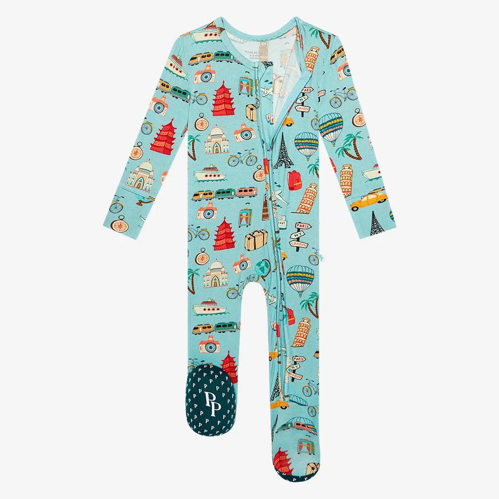 Posh Peanut Around the World Footie with Zipper