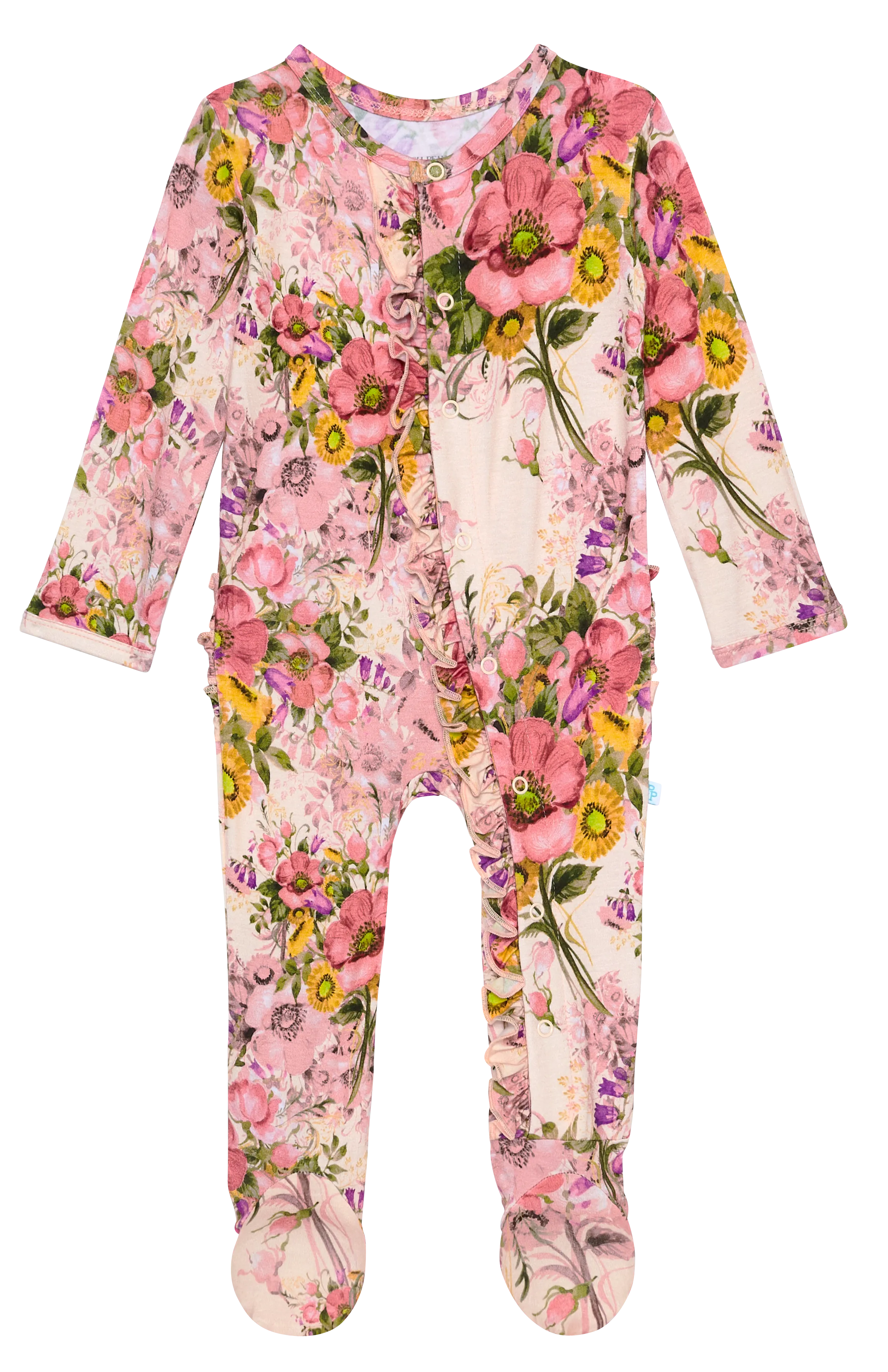 Posh Peanut June Ruffled Snap Footie