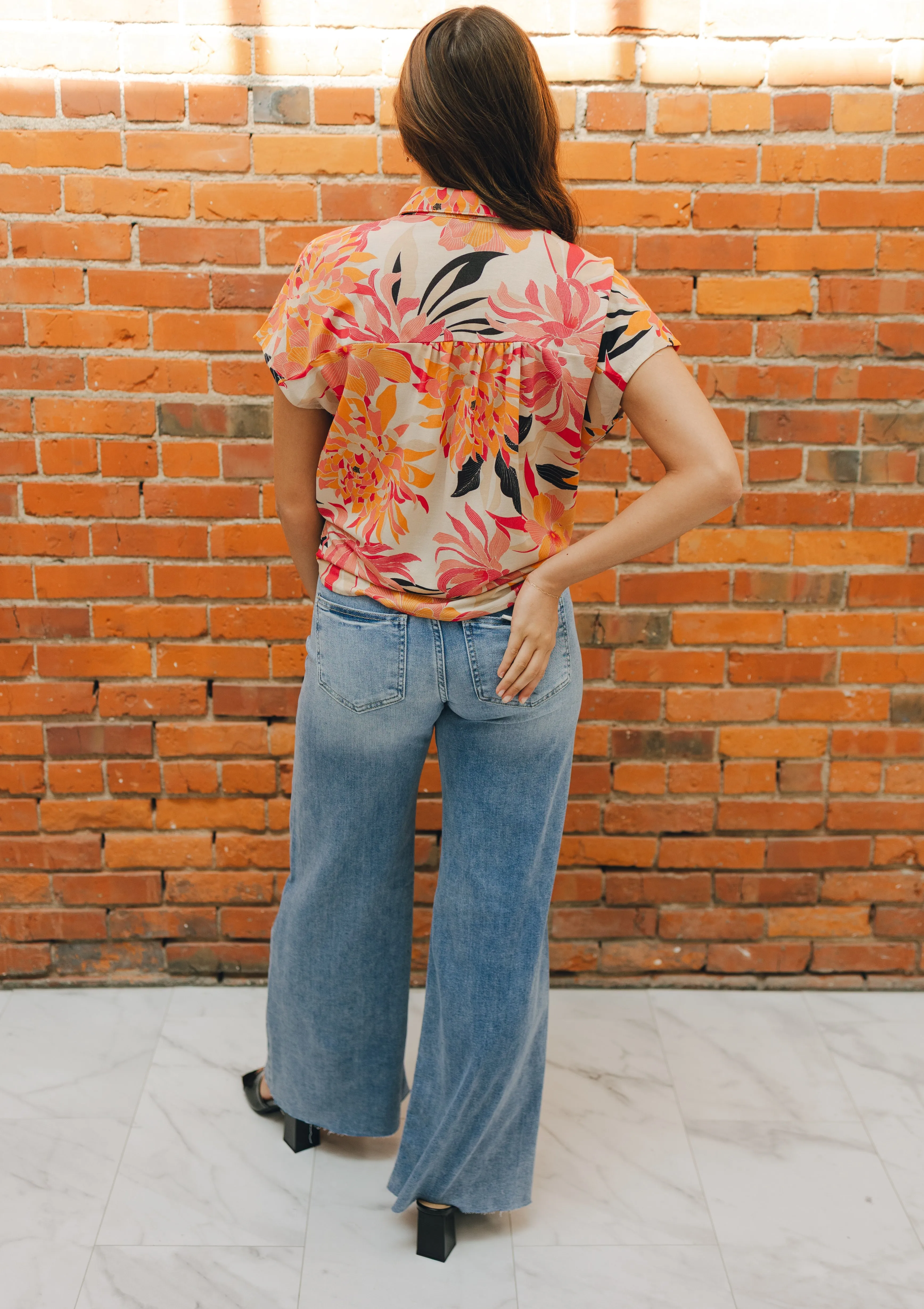 Risen High Rise Ankle Pallazo Jeans