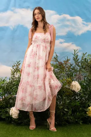 Romance Floral Maxi Dress Pink
