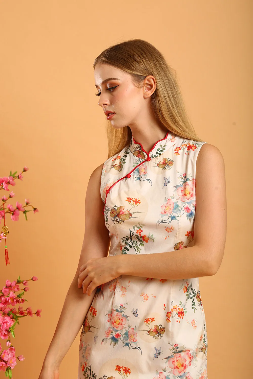 Rosalia Cheongsam in Mandarin Floral