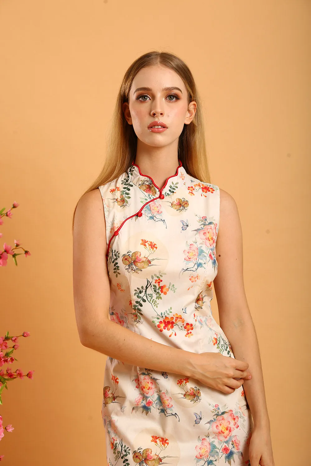 Rosalia Cheongsam in Mandarin Floral