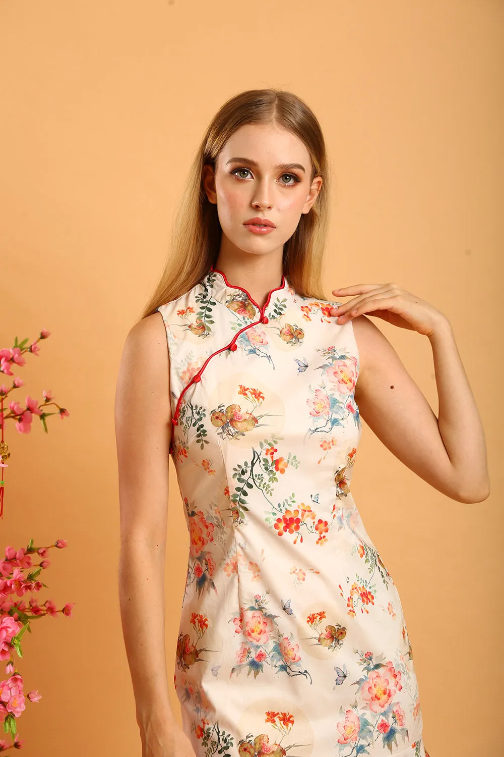 Rosalia Cheongsam in Mandarin Floral