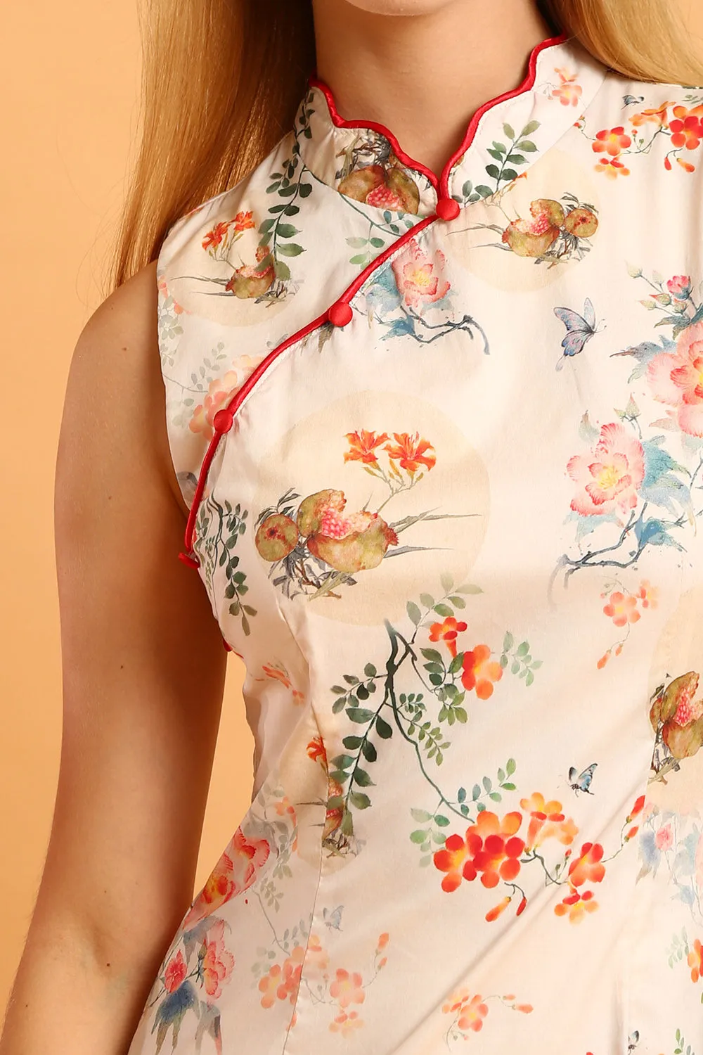 Rosalia Cheongsam in Mandarin Floral